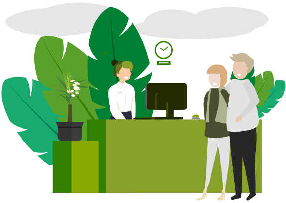 Hotel reception illustration