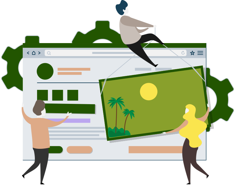 Hotel website builder illustration
